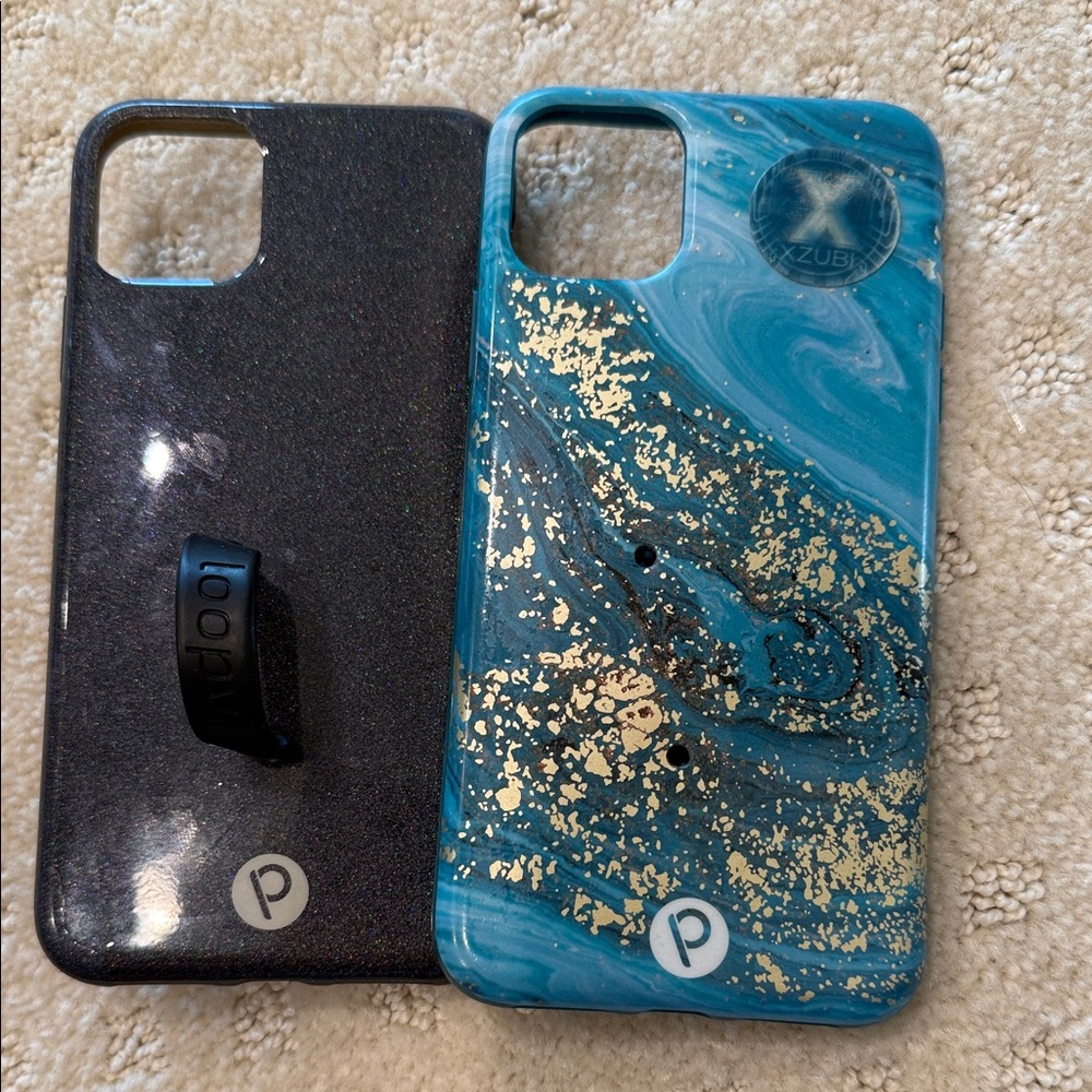 Loopy Case Teal and Black Marble Phone Case Duo